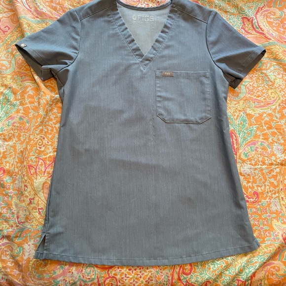 FIGS Catarina one pocket Scrub top size XXS Heather Blue - Picture 10 of 12